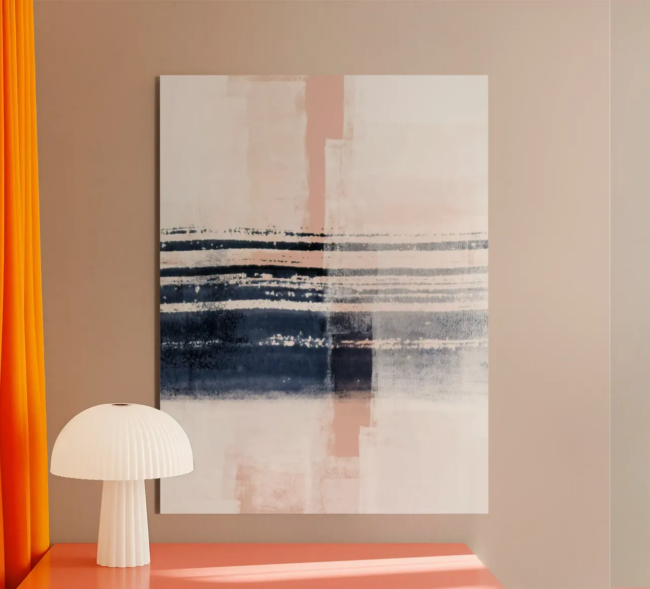 Just Indigo, Blush & White 2 | Minimal Abstract alluminio dibond da sabidussi