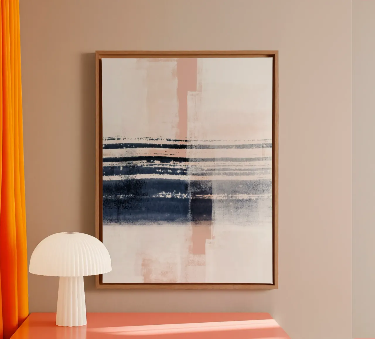 Just Indigo, Blush & White 2 | Minimal Abstract tela da sabidussi