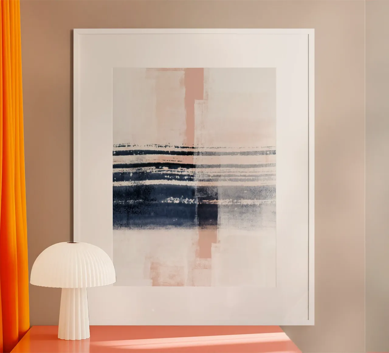 Just Indigo, Blush & White 2 | Minimal Abstract poster da sabidussi