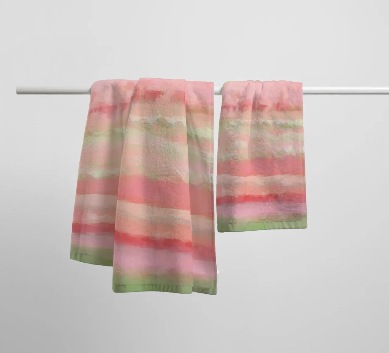 In a Watermelon Mood | Pastel Watercolor Strips asciugamano da bagno da sabidussi