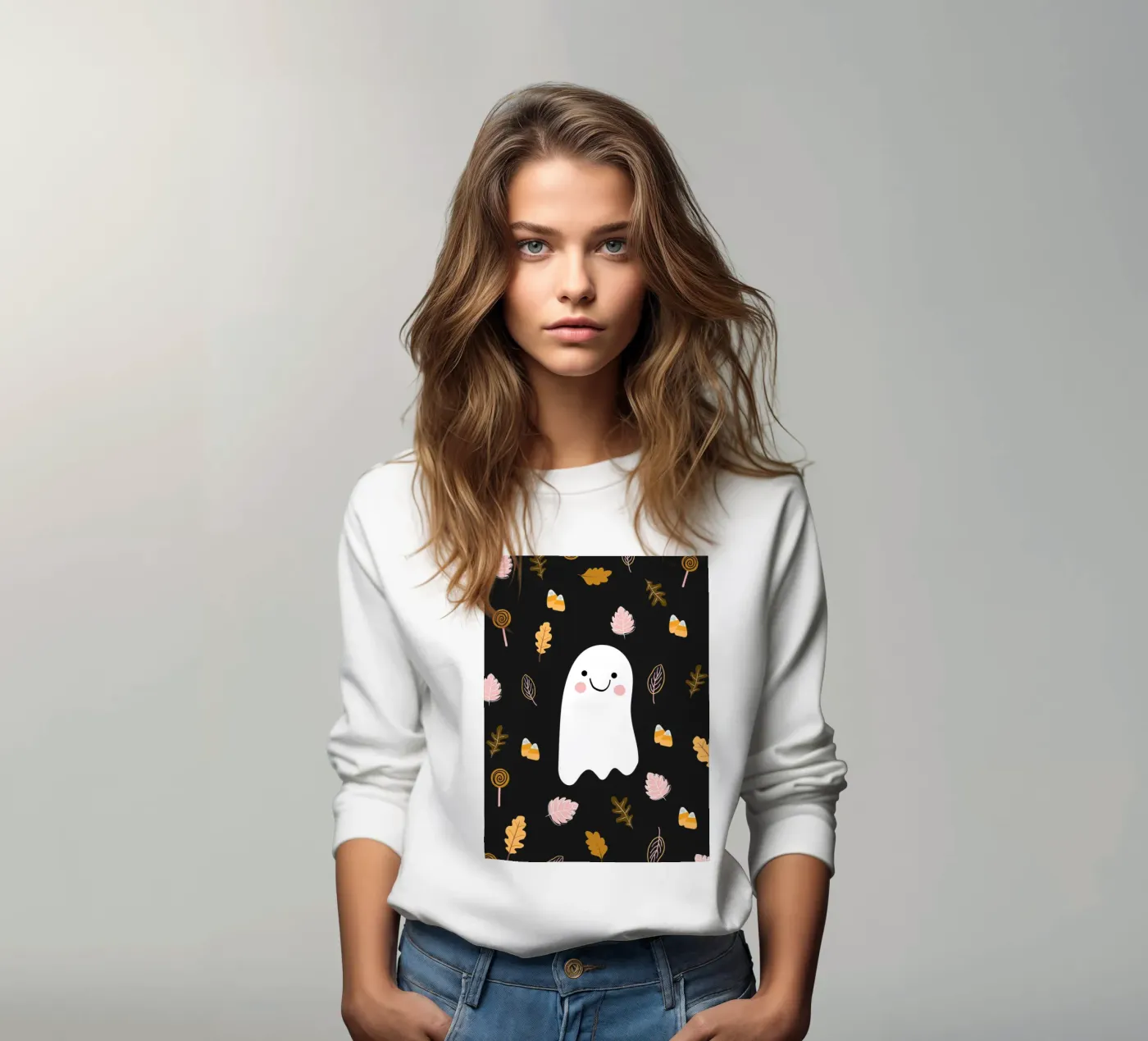 Friendly Ghost sweatshirt by Stephanie Godbout Designs