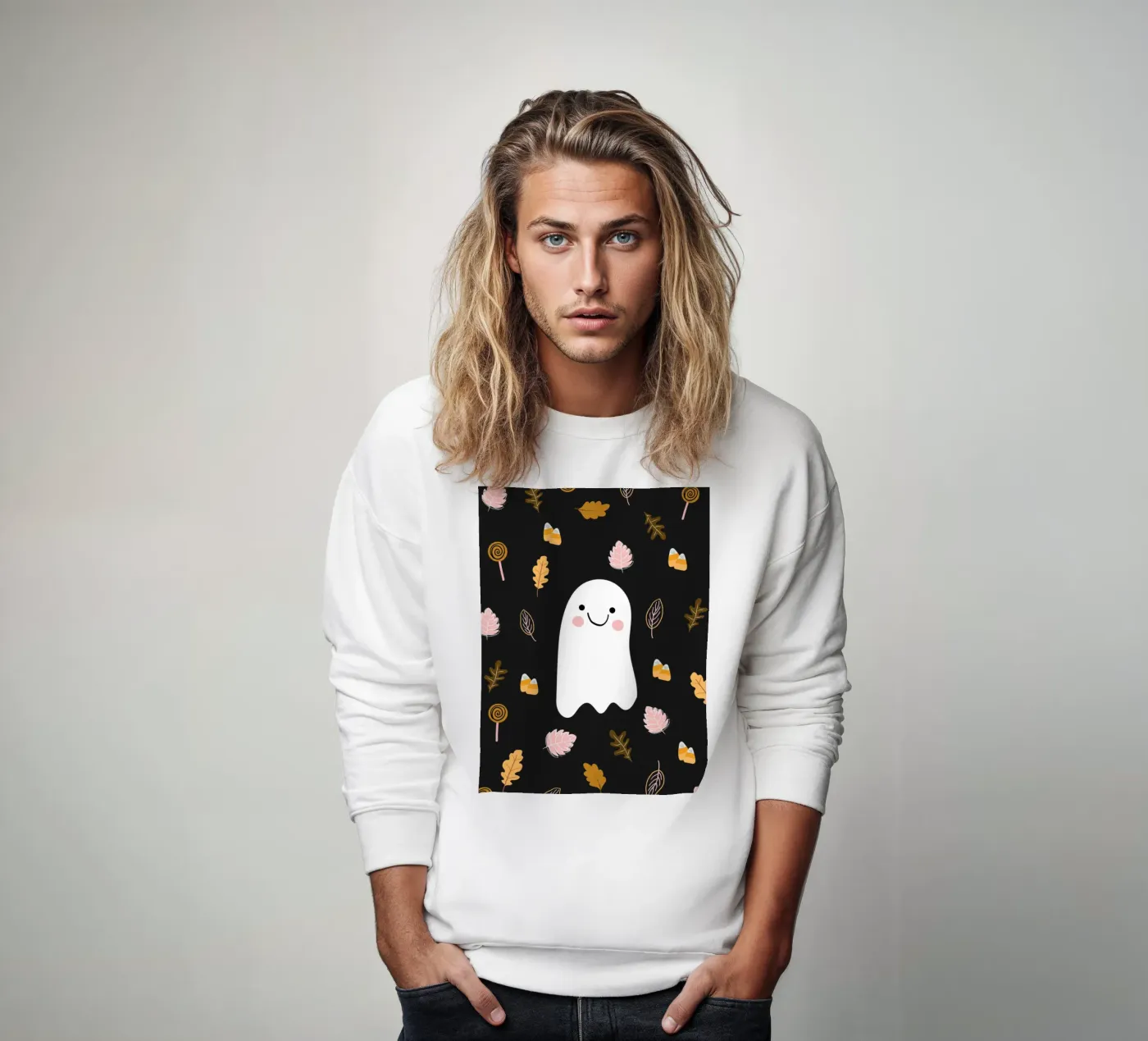 Friendly Ghost sweatshirt by Stephanie Godbout Designs