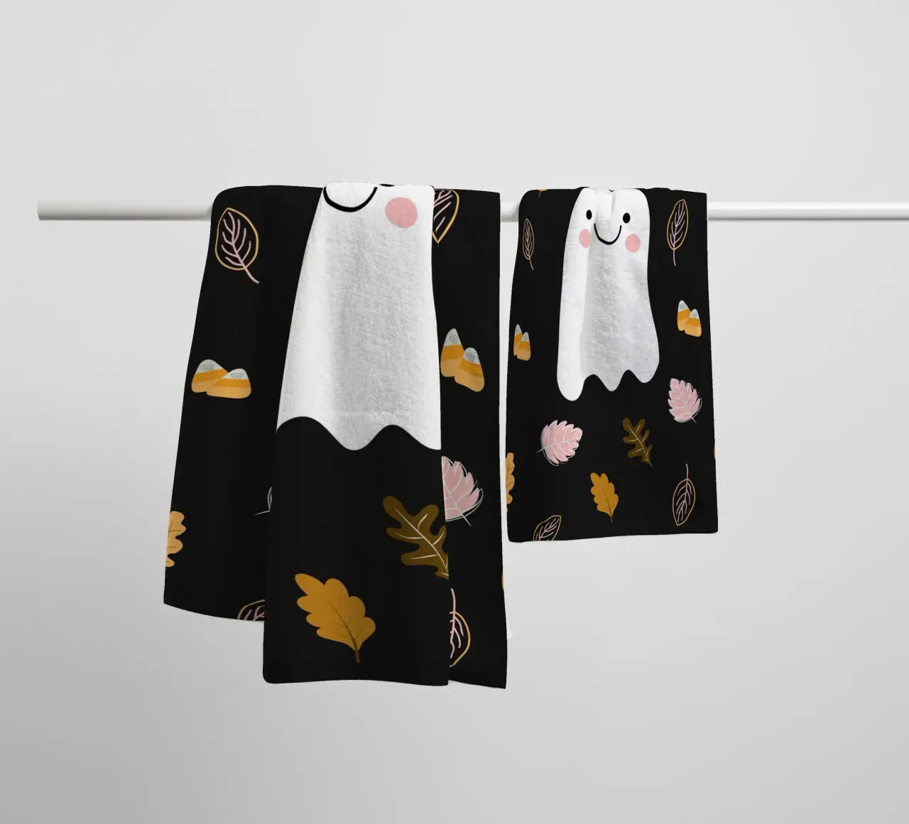 Friendly Ghost towel by Stephanie Godbout Designs