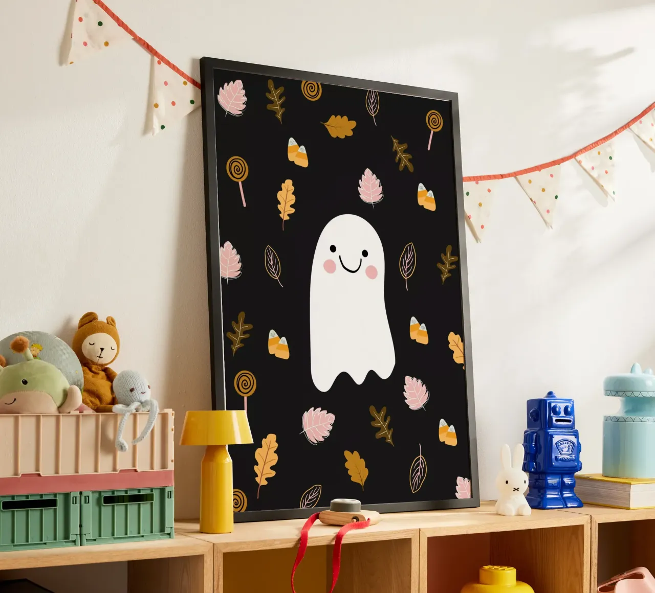 Friendly Ghost poster by Stephanie Godbout Designs