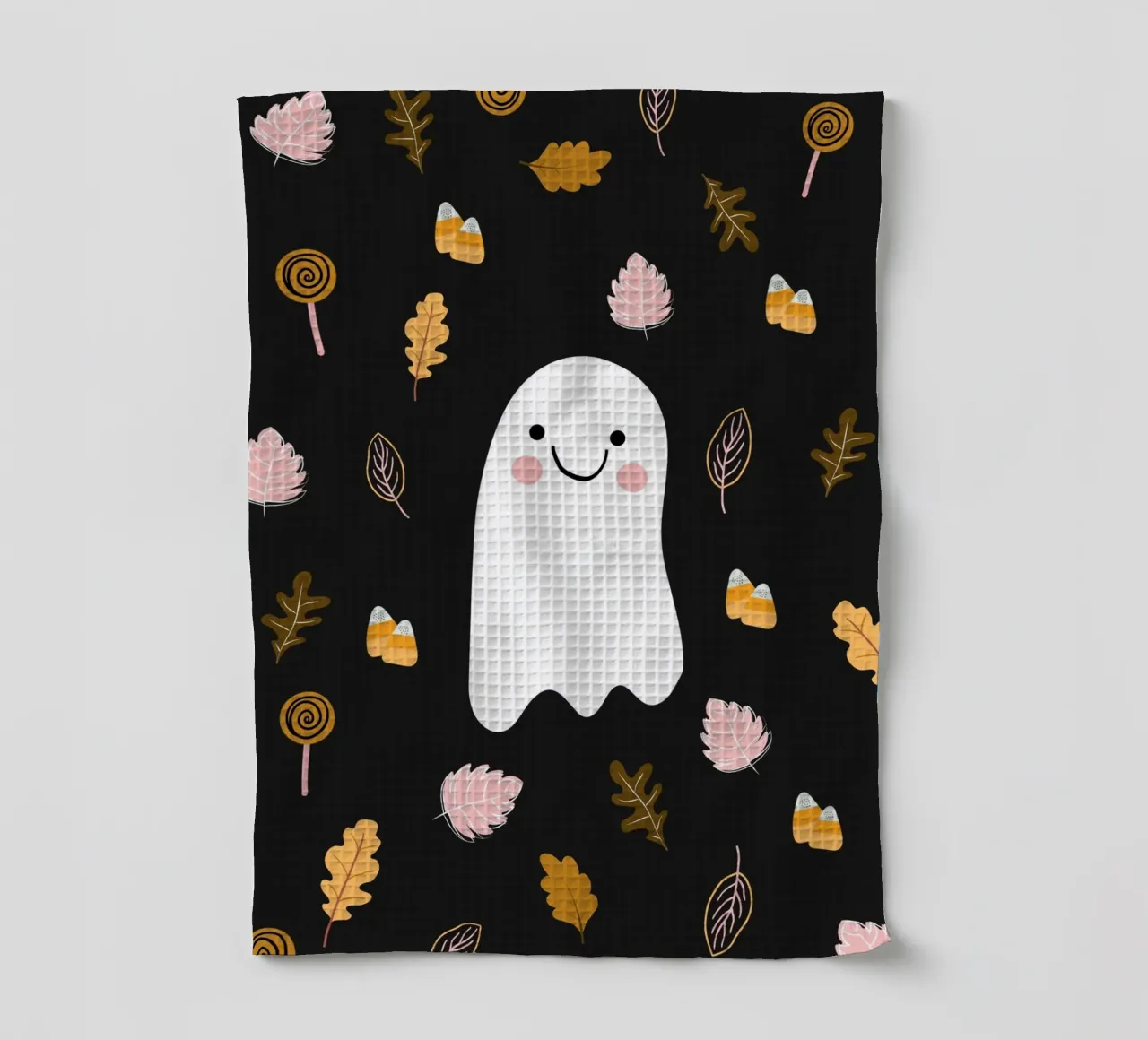Friendly Ghost tea towel by Stephanie Godbout Designs