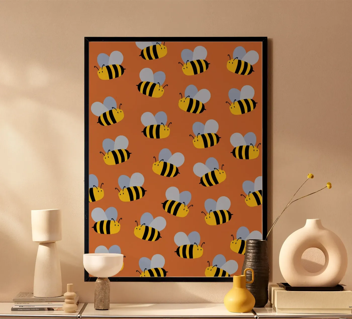 Cute bees poster da Happypatterns