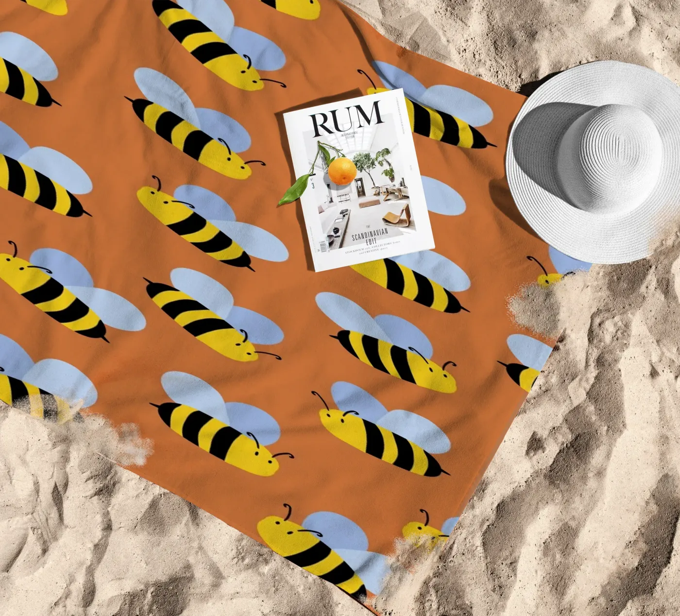 Cute bees telo mare da Happypatterns