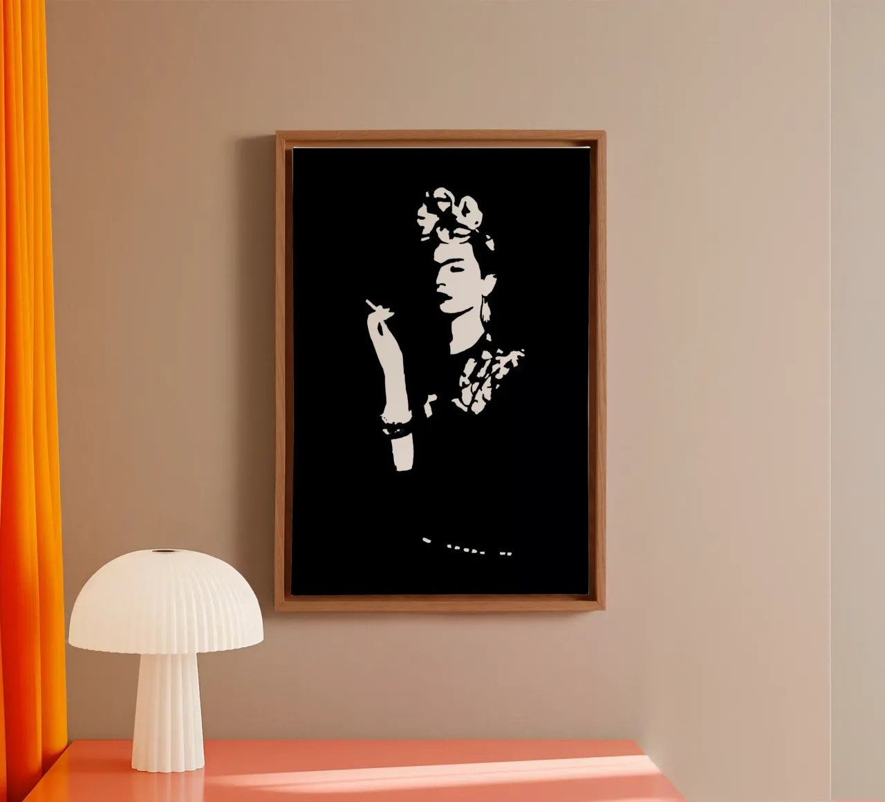 Frida and her Thoughts tela con Cornice a cassetta da Second Canvas