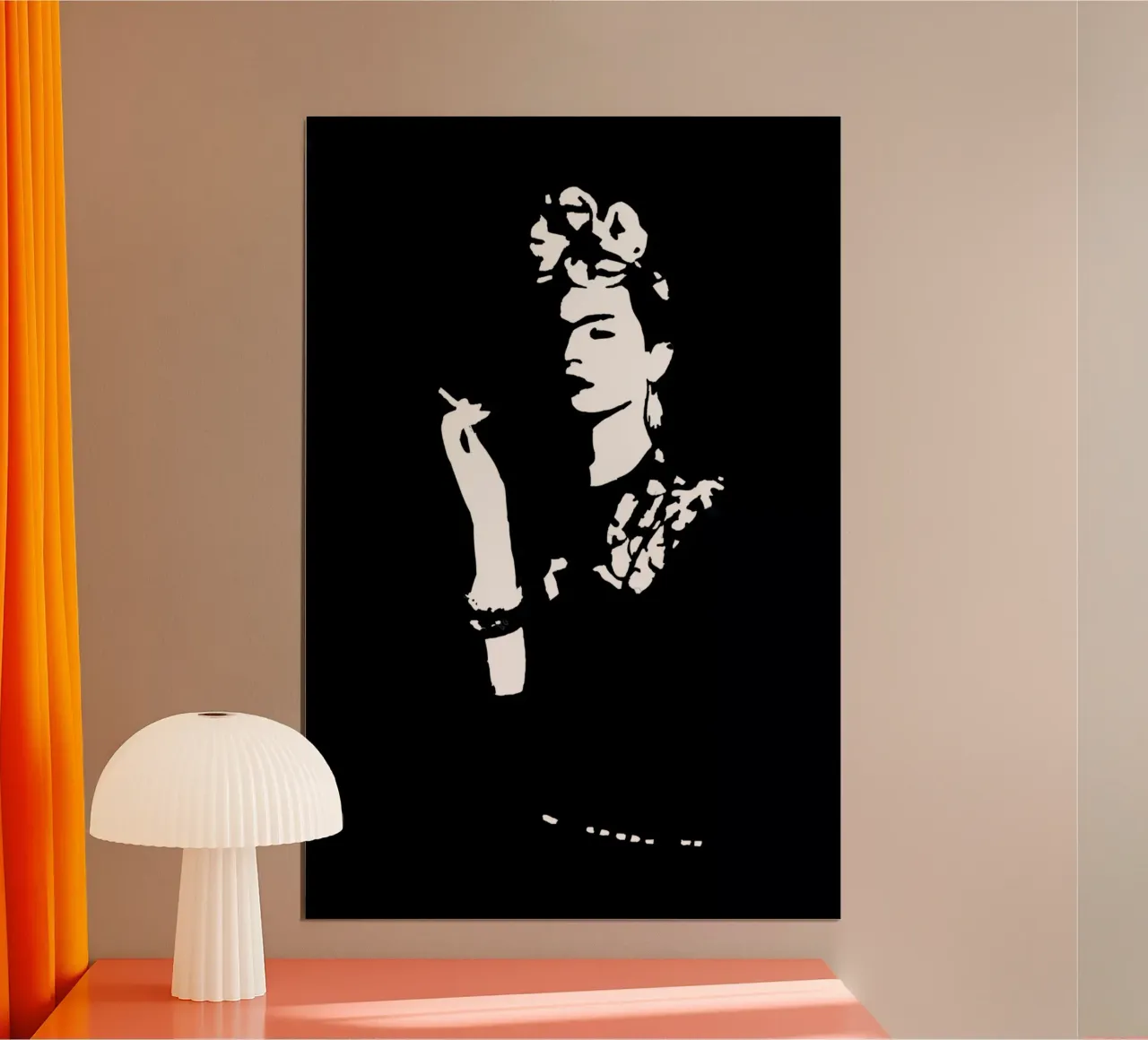 Frida and her Thoughts poster con telaio in plastica da Second Canvas