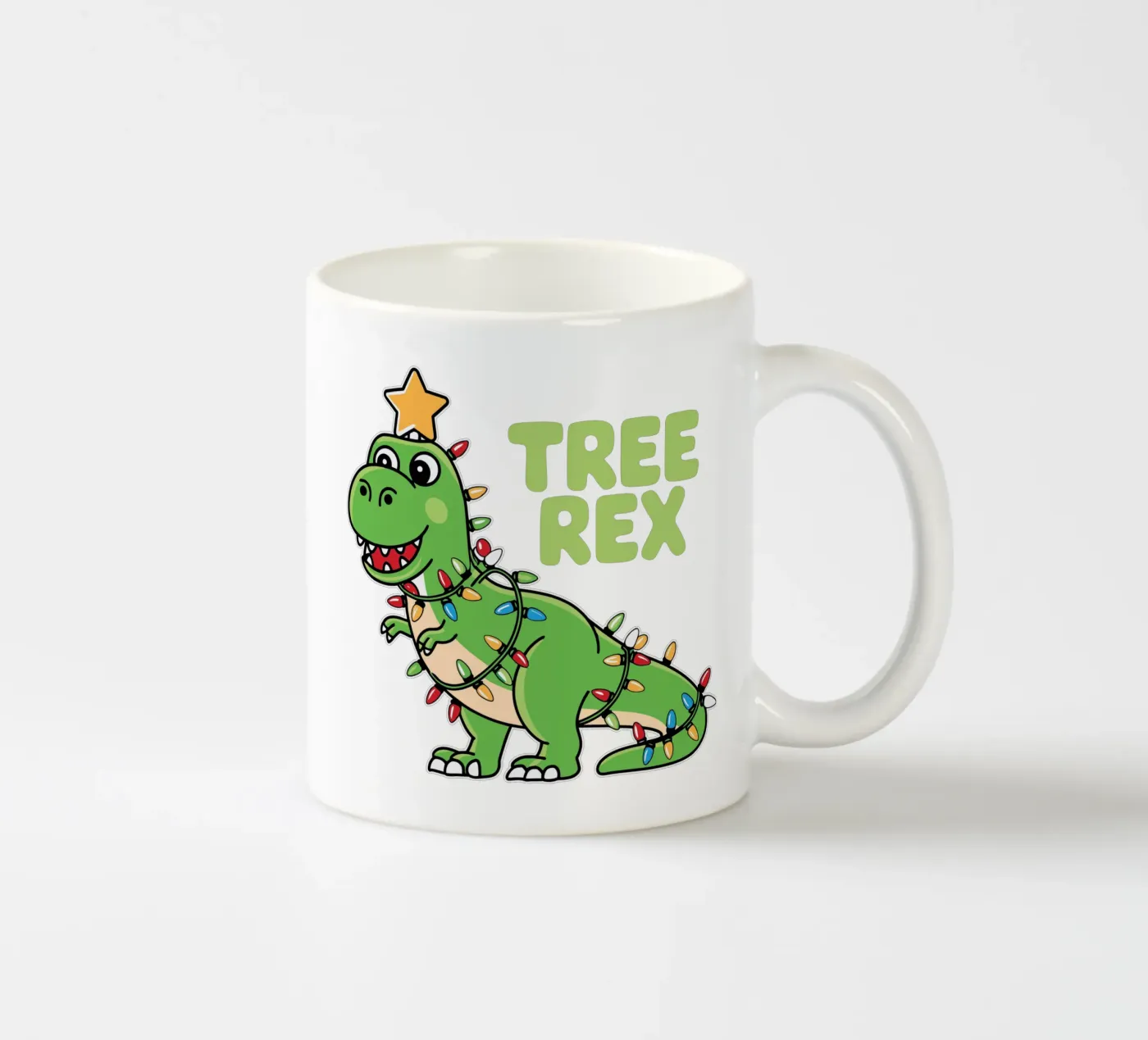 Cute Tree Rex ceramic mug by edsonramosart