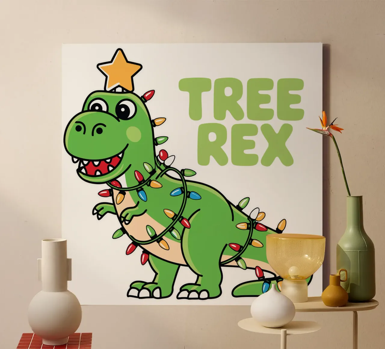 Cute Tree Rex tela con Cornice a cassetta da edsonramosart