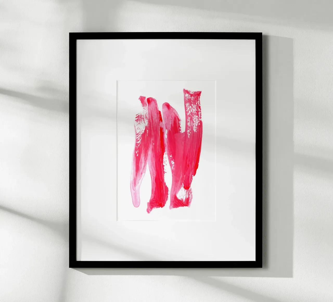 Pink 2 | Acrylic Brush Stroke Abstract poster con telaio in legno da sabidussi