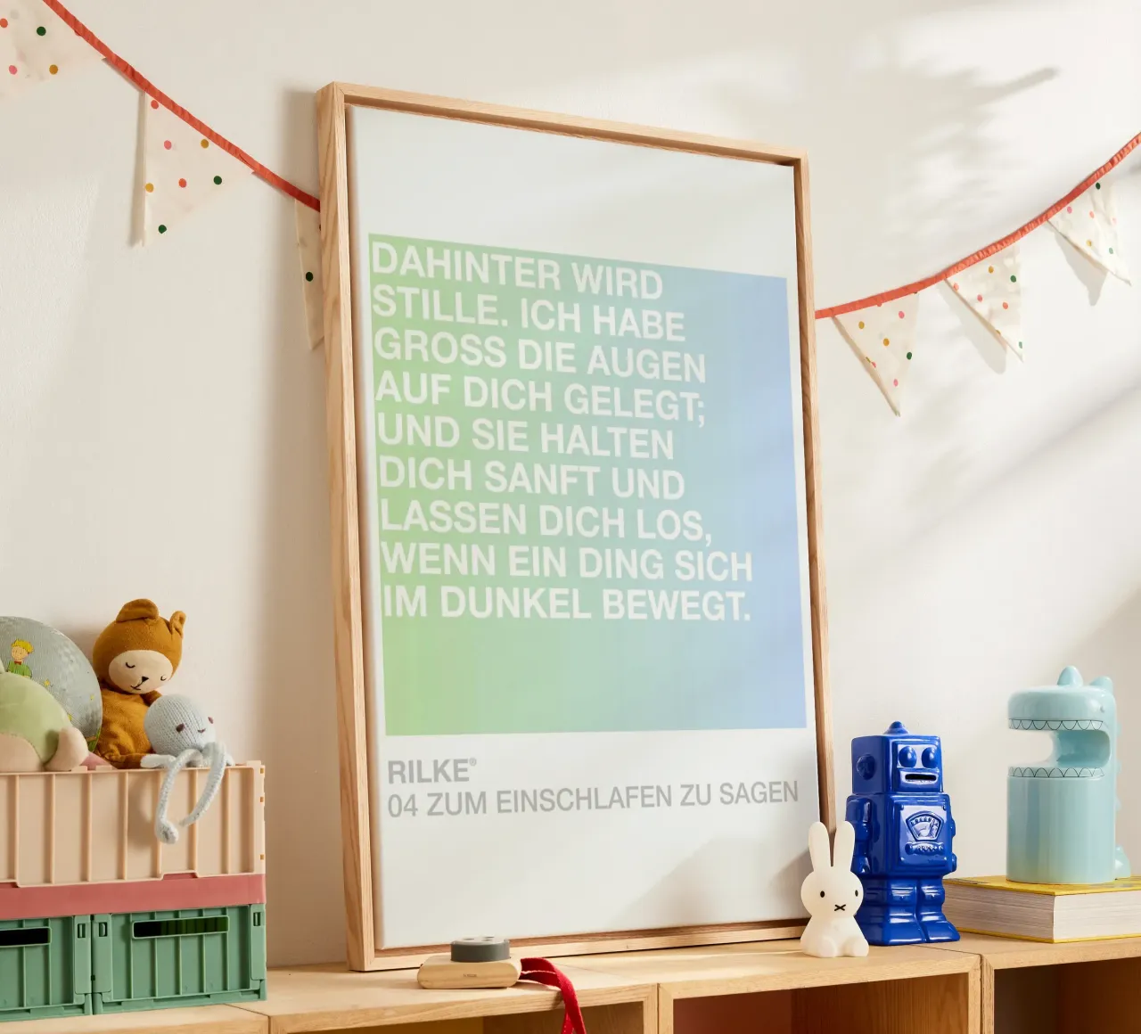 Zum Einschlafen Zu Sagen Light 04 tela con Cornice a cassetta da UN-TYPISCH