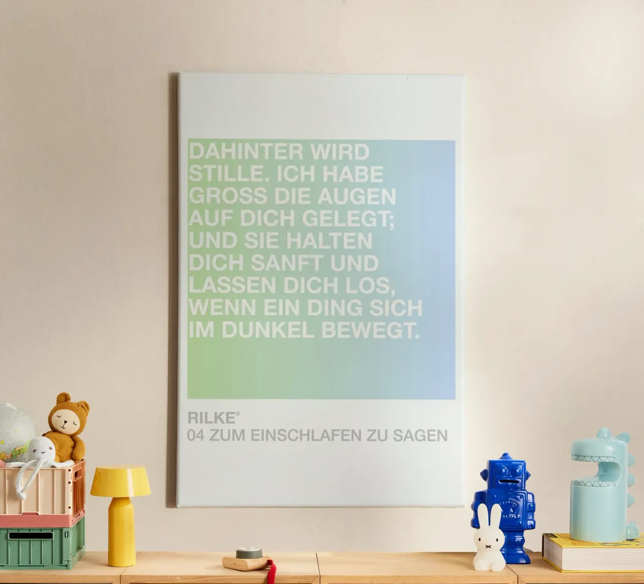 Zum Einschlafen Zu Sagen Light 04 tela con Cornice a cassetta da UN-TYPISCH