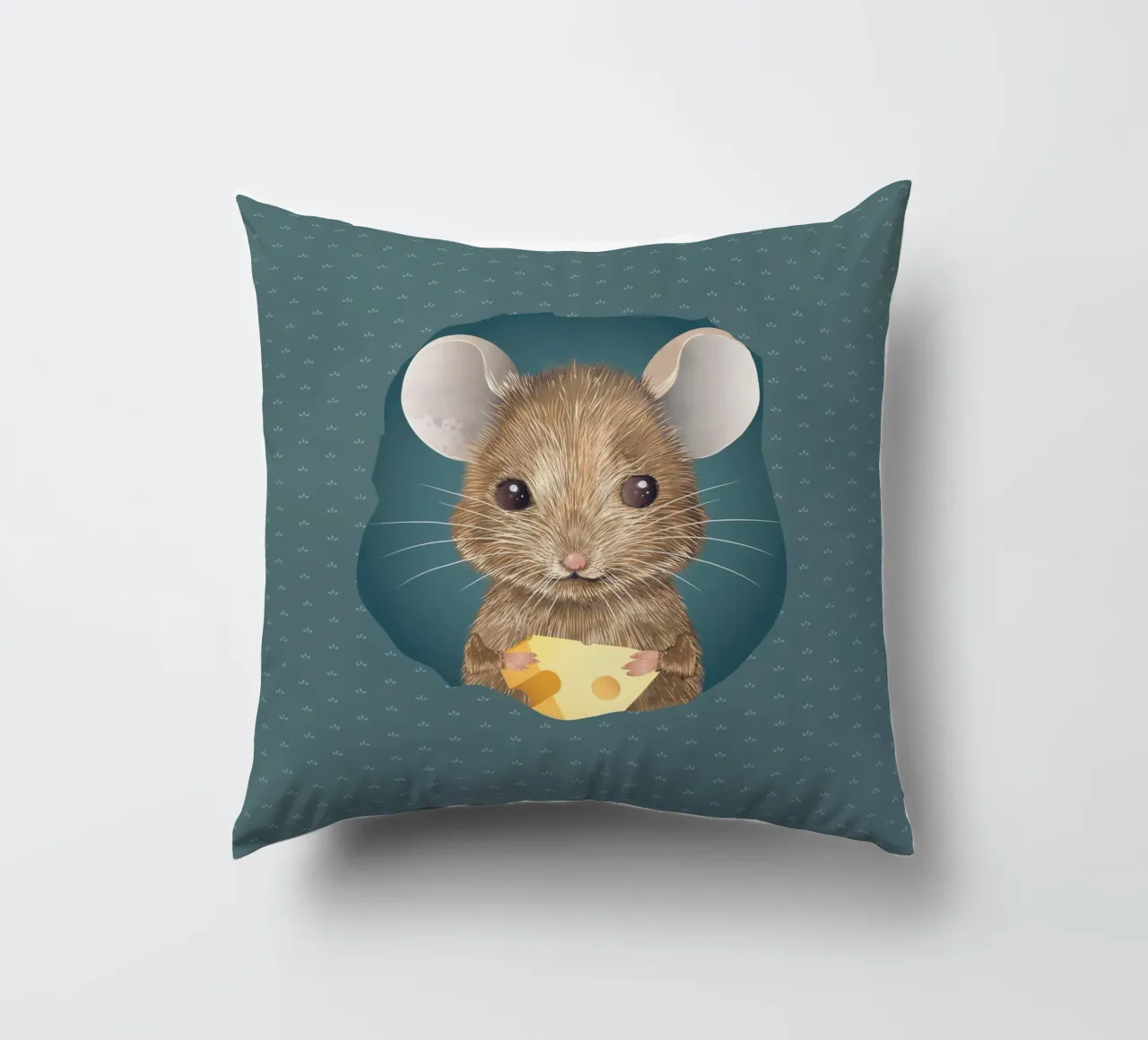 Incantevole topo con formaggio - la tua simpatica decorazione da parete cuscino da kisho art