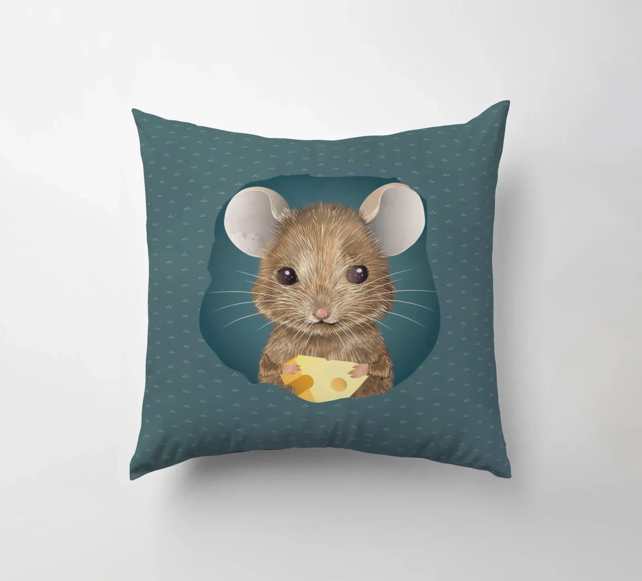 Incantevole topo con formaggio - la tua simpatica decorazione da parete cuscino da kisho art