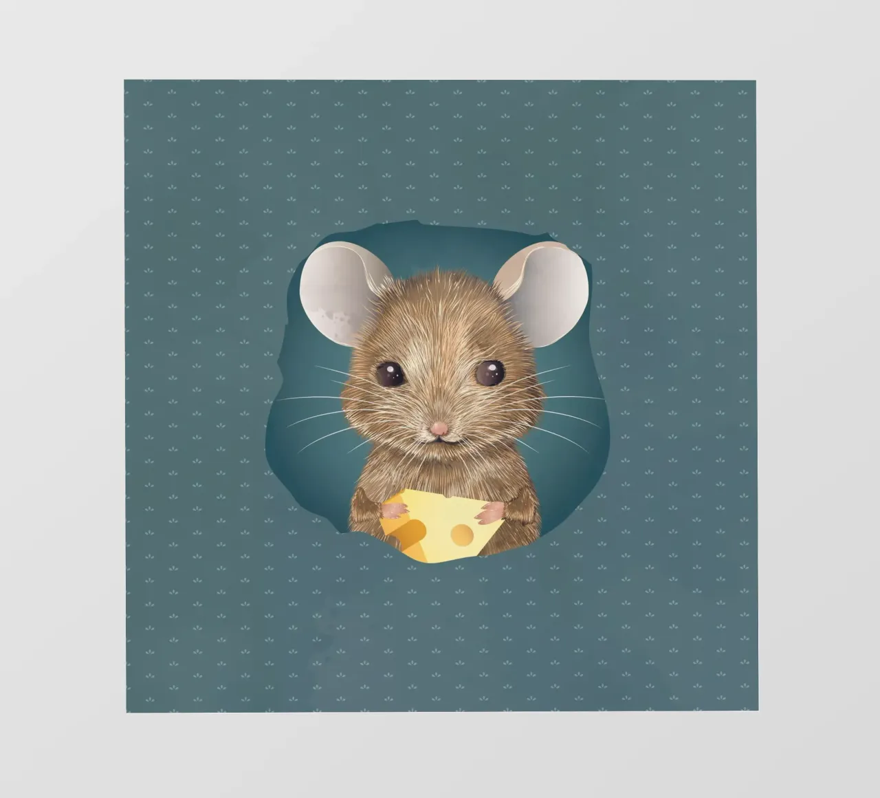 Incantevole topo con formaggio - la tua simpatica decorazione da parete telo in pvc da kisho art