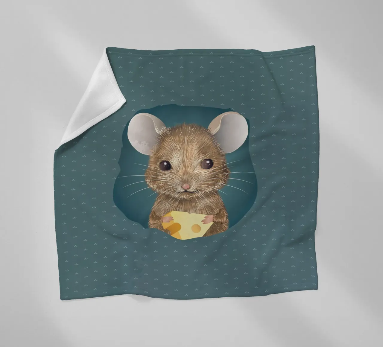 Incantevole topo con formaggio - la tua simpatica decorazione da parete coperta in pile da kisho art