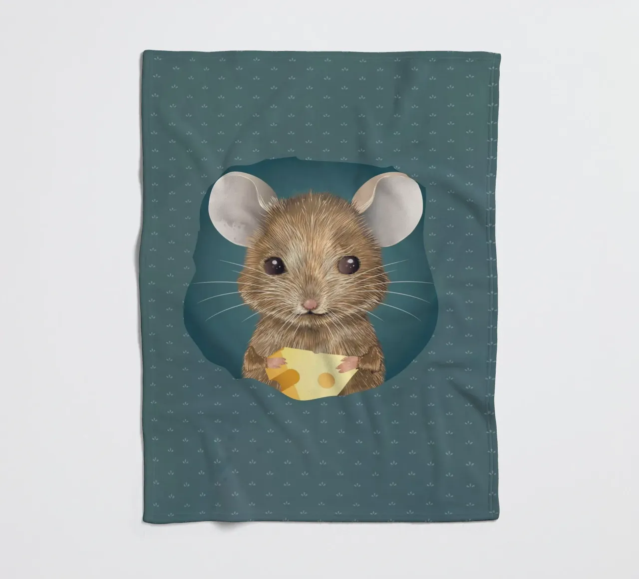 Incantevole topo con formaggio - la tua simpatica decorazione da parete coperta in pile da kisho art