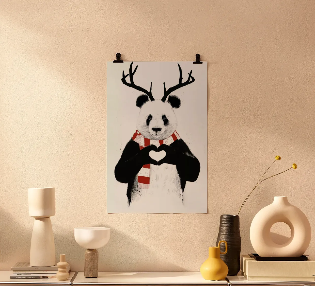 Rudolph Panda poster con telaio in alluminio da Balazs Solti