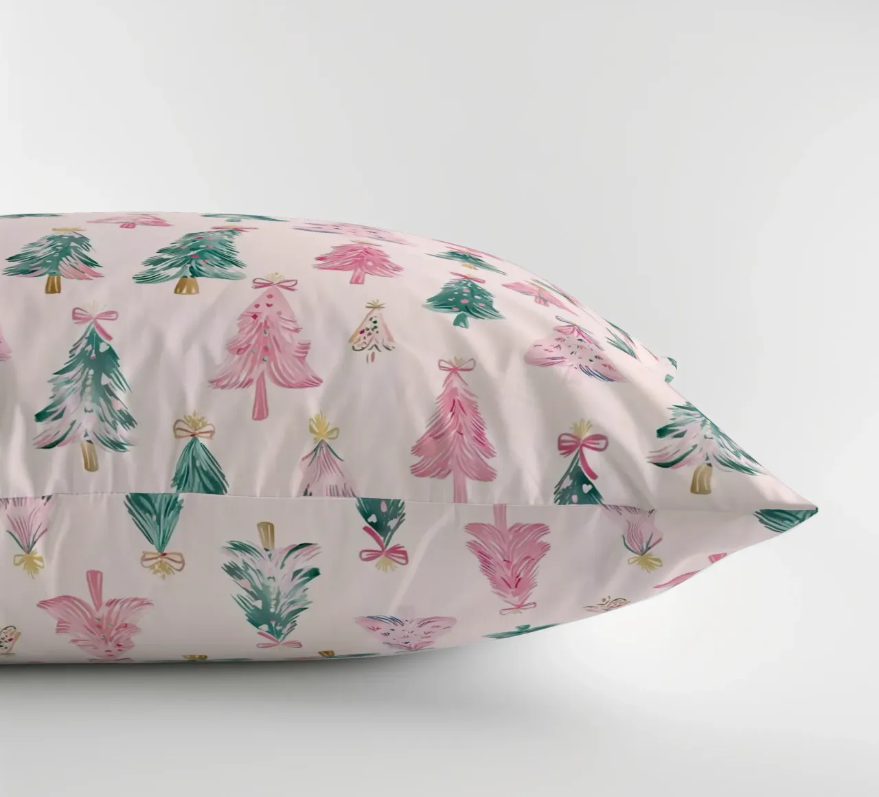 Alberi di Natale rosa con fiocchi rosa Coquette Estetica Y2K cuscino da Gentle Echoes Art
