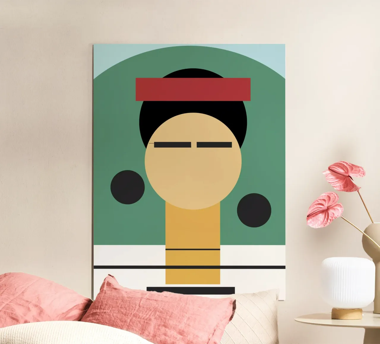 frida kahlo geometric poster con telaio in plastica da edsonramosart