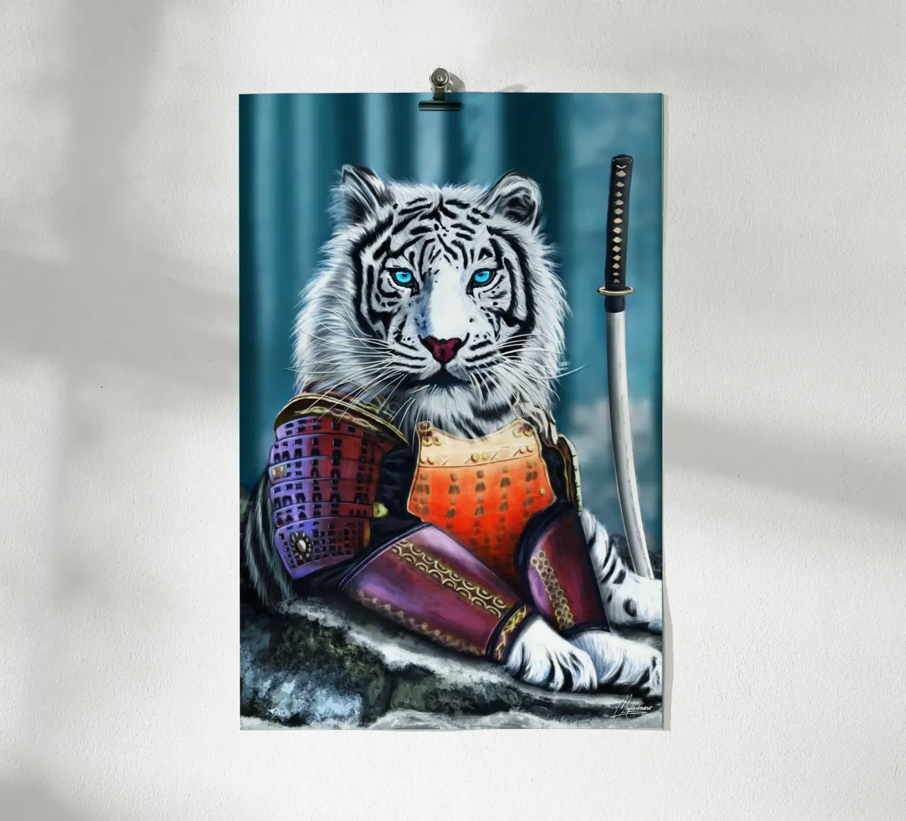 Le Samurai Blanc poster con telaio in plastica da Mayka ienova