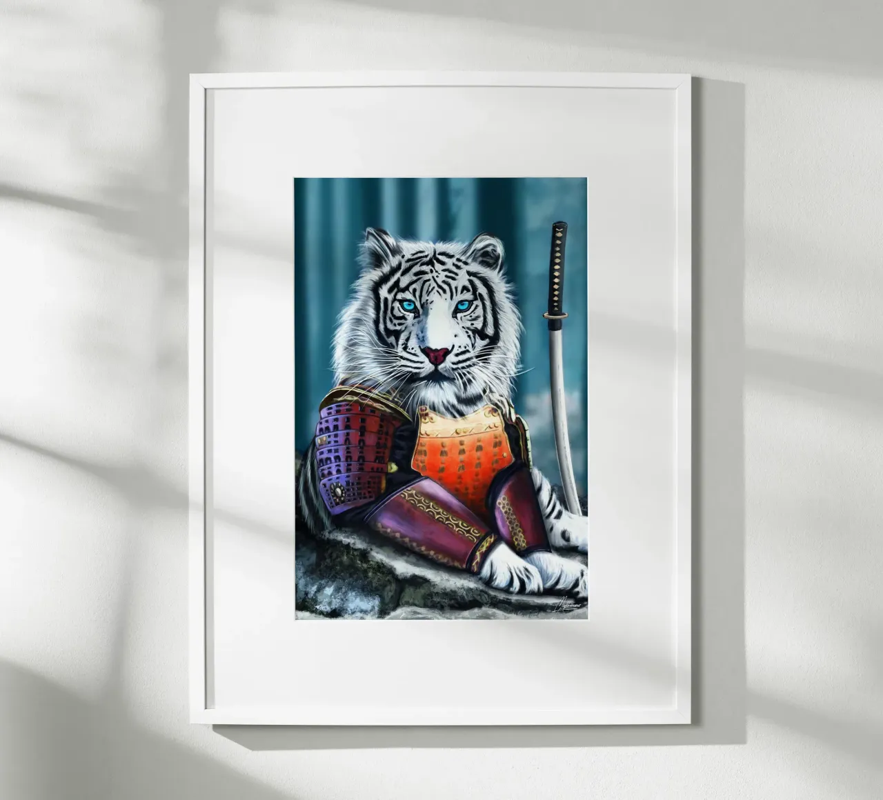 Le Samurai Blanc poster con telaio in plastica da Mayka ienova