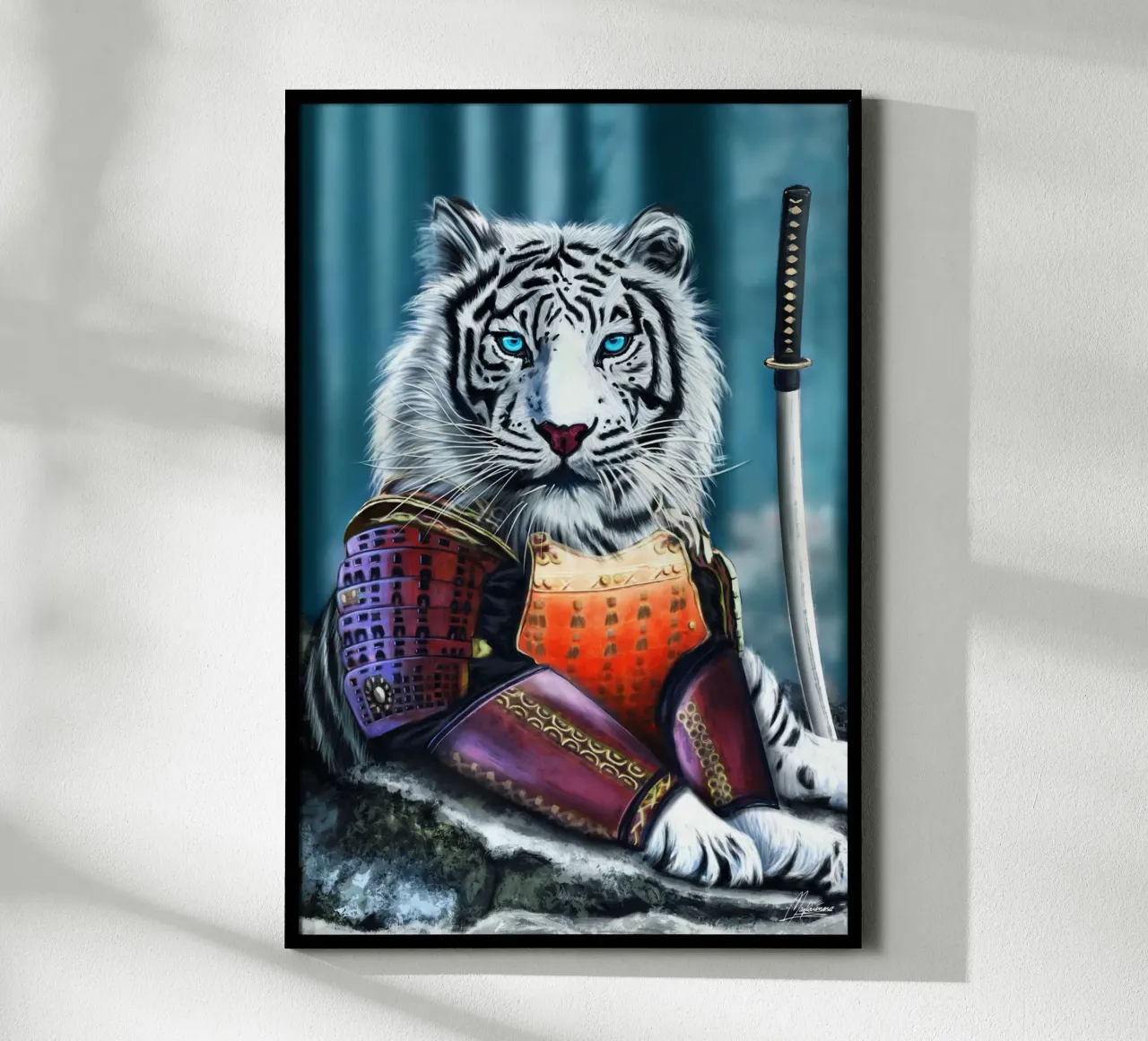 Le Samurai Blanc poster con telaio in plastica da Mayka ienova