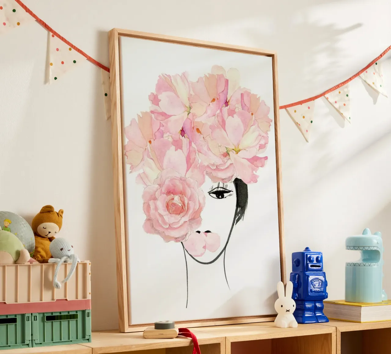 Look through the Flowers 3 canvas met Baklijst van Rococco LA
