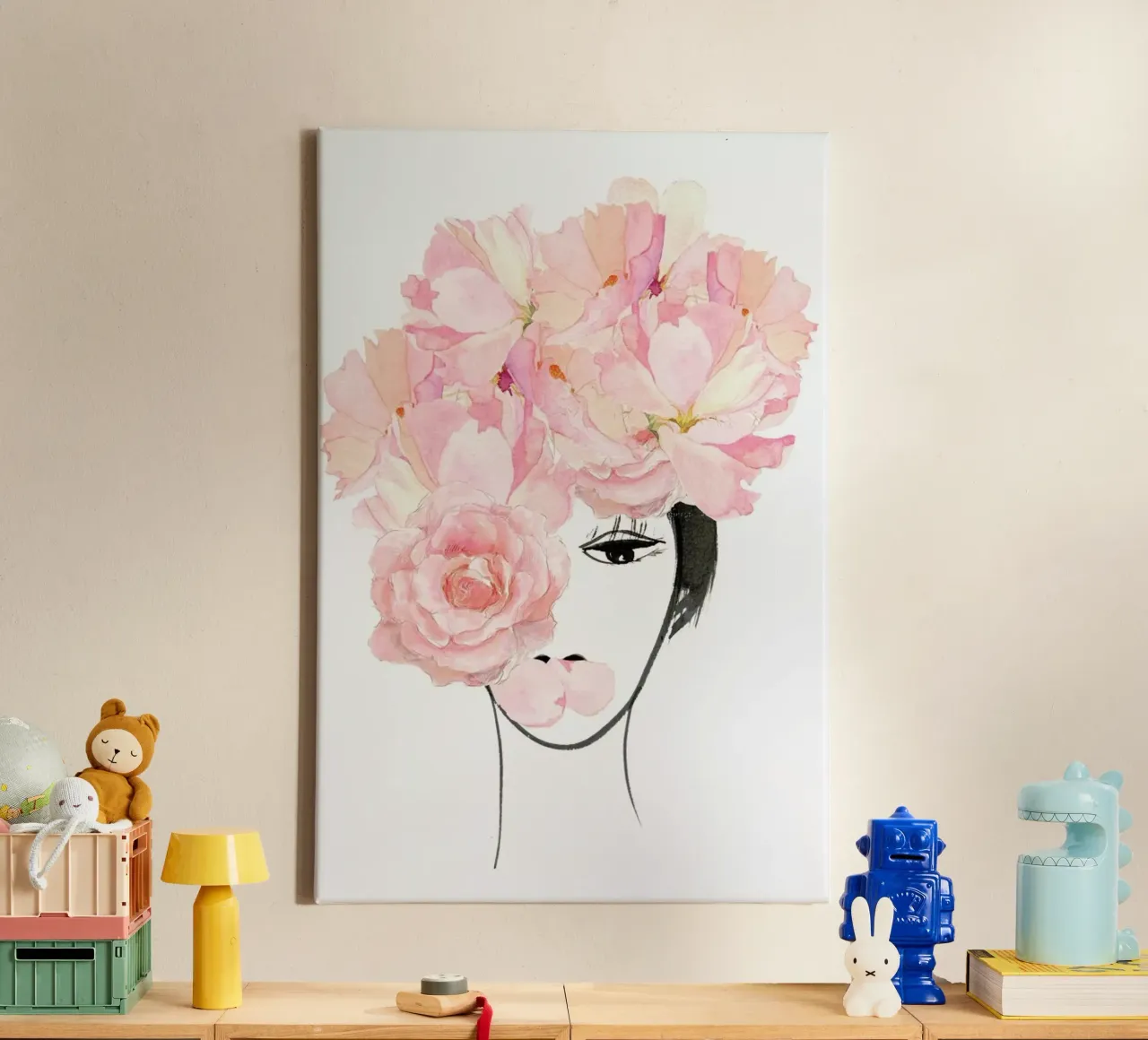 Look through the Flowers 3 canvas met Baklijst van Rococco LA