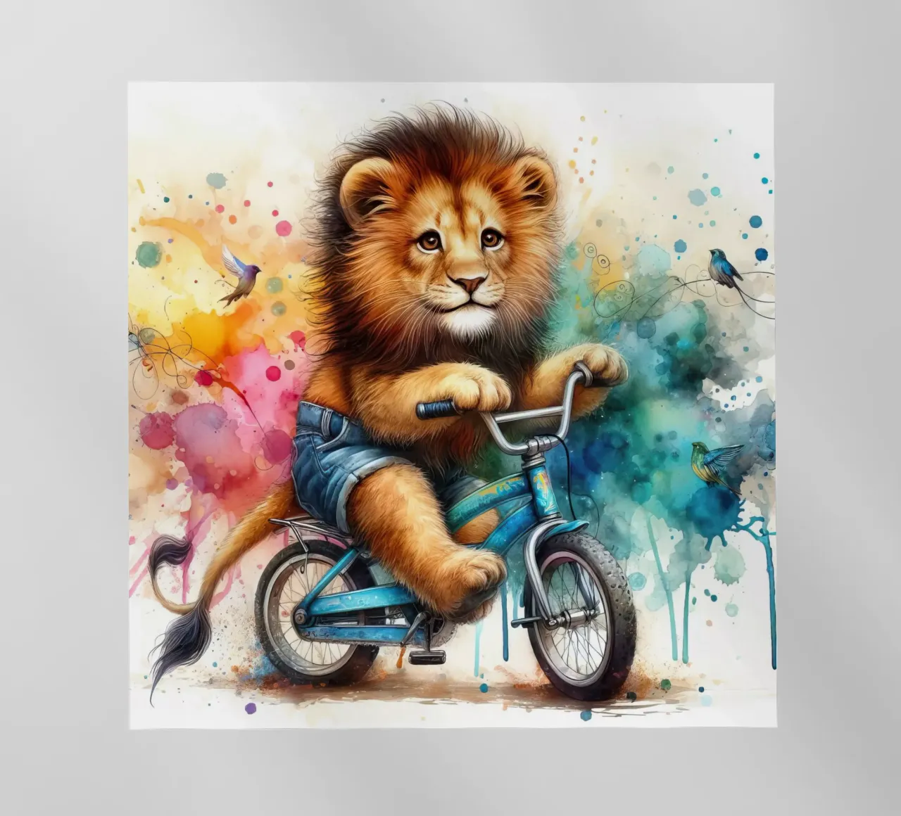 leone in bicicletta pellicola backlit da 🎁 ARTVI-SHOP