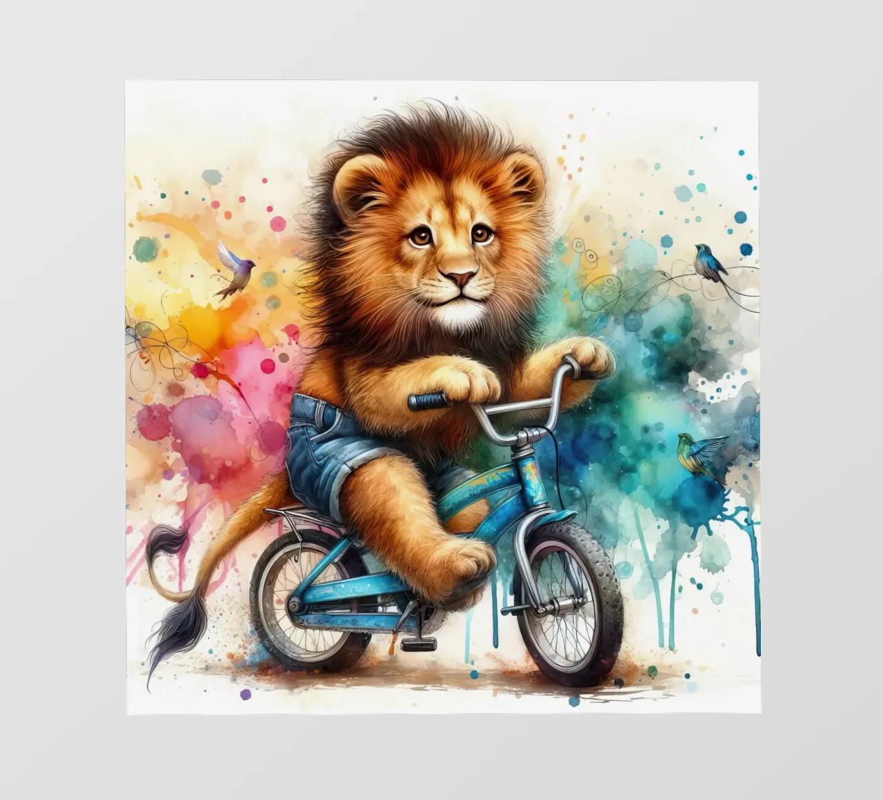 leone in bicicletta pellicola backlit da 🎁 ARTVI-SHOP