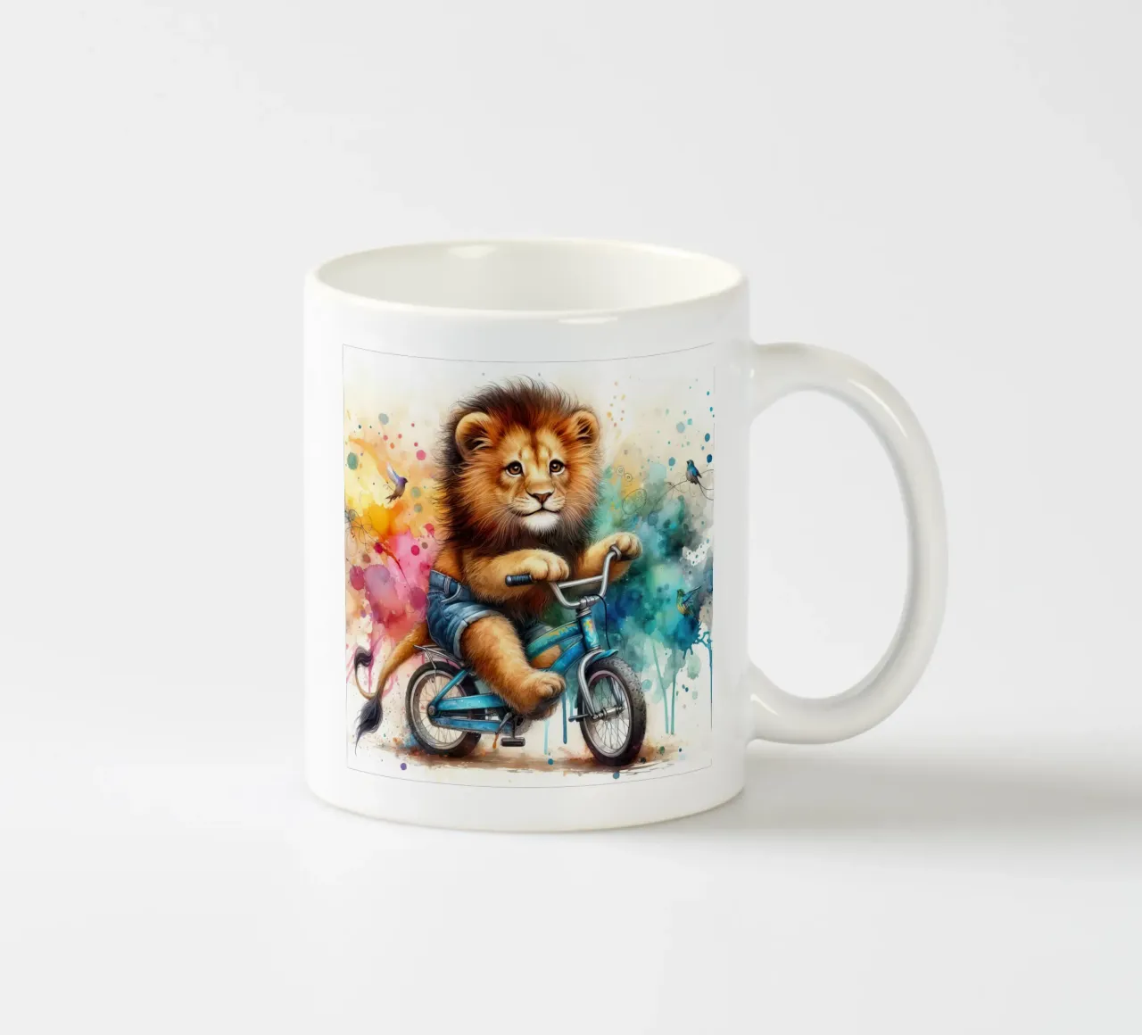 leone in bicicletta tazza in ceramica da 🎁 ARTVI-SHOP