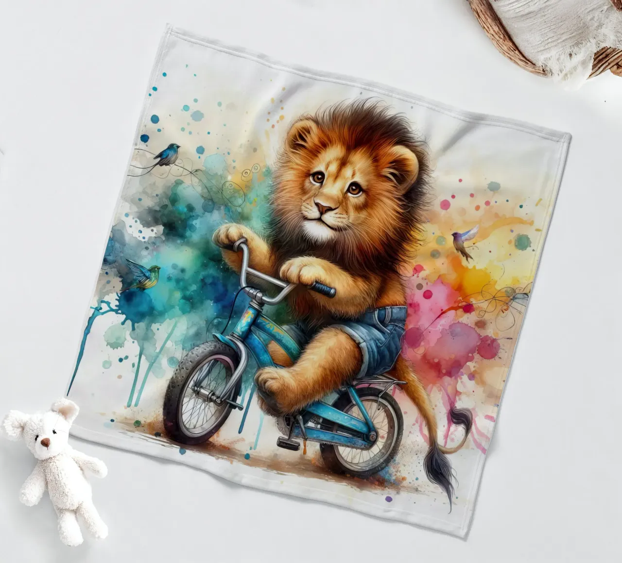 leone in bicicletta coperta in pile da 🎁 ARTVI-SHOP