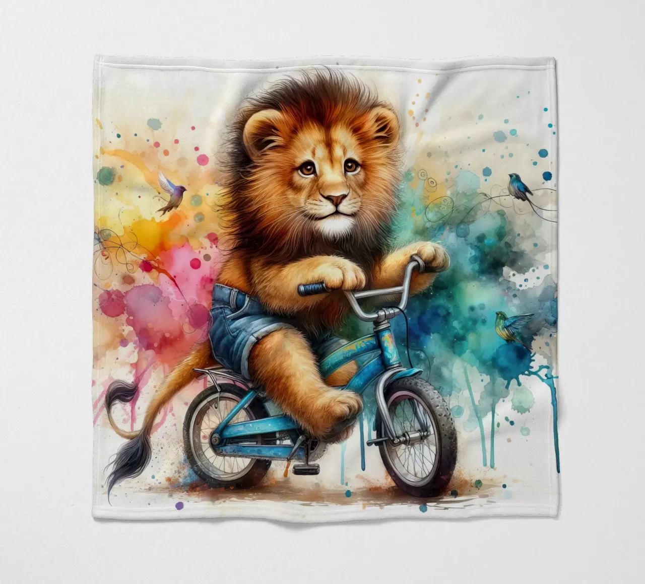 leone in bicicletta coperta in pile da 🎁 ARTVI-SHOP