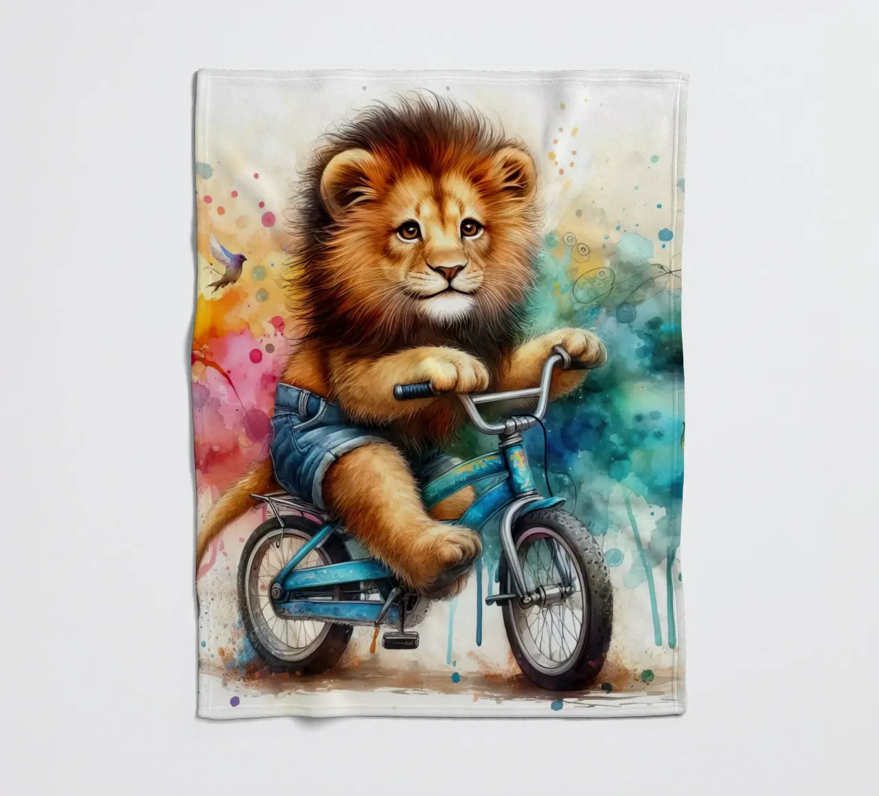 leone in bicicletta coperta in pile da 🎁 ARTVI-SHOP