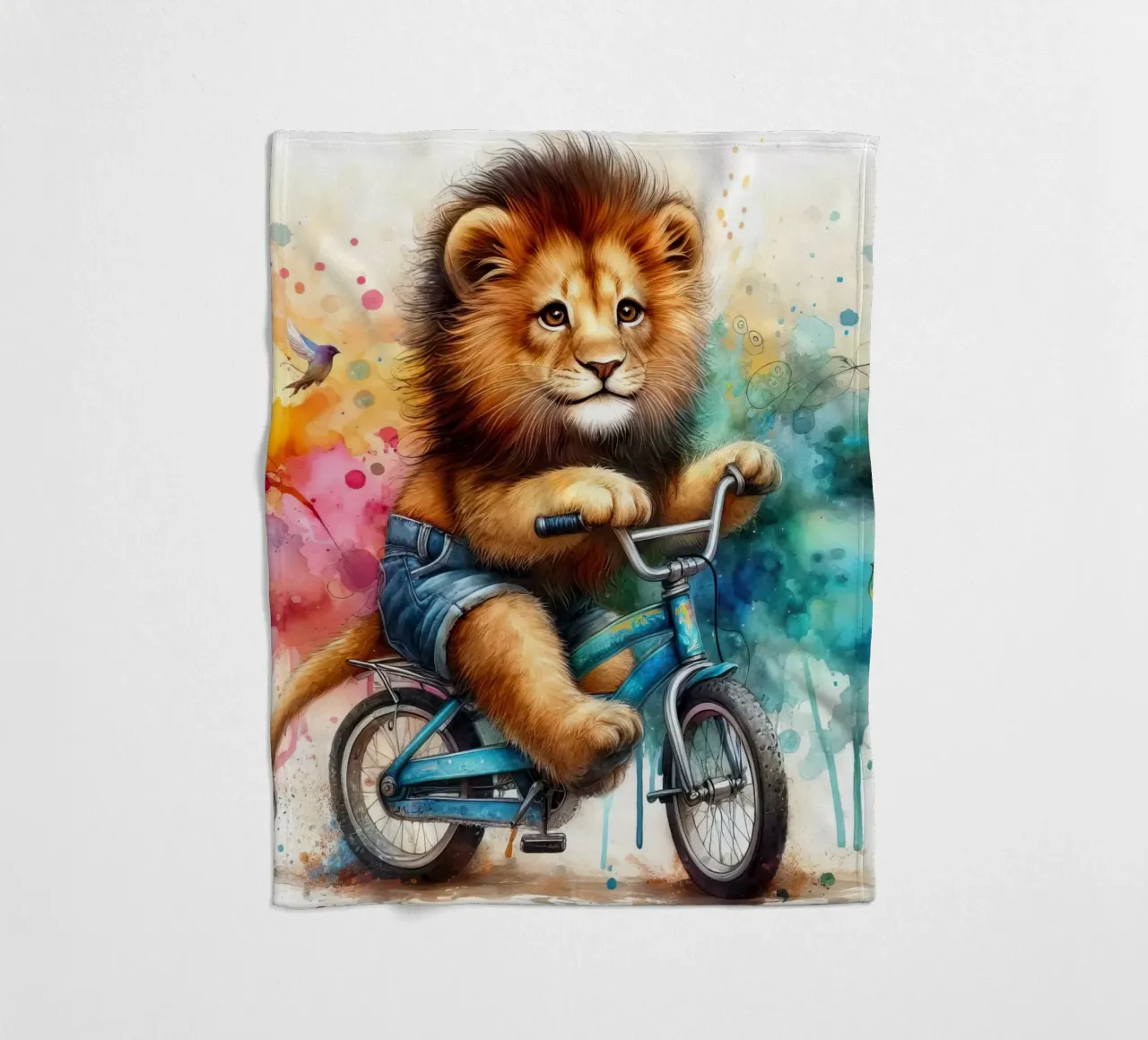 leone in bicicletta coperta in pile da 🎁 ARTVI-SHOP