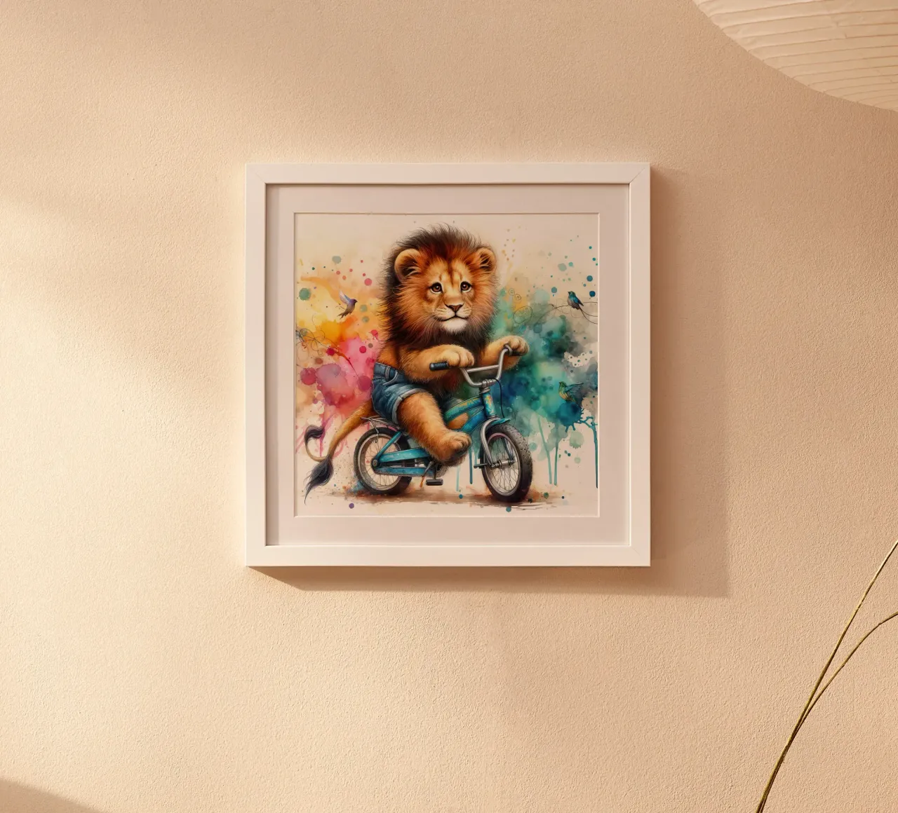 leone in bicicletta carta hahnemühle da 🎁 ARTVI-SHOP
