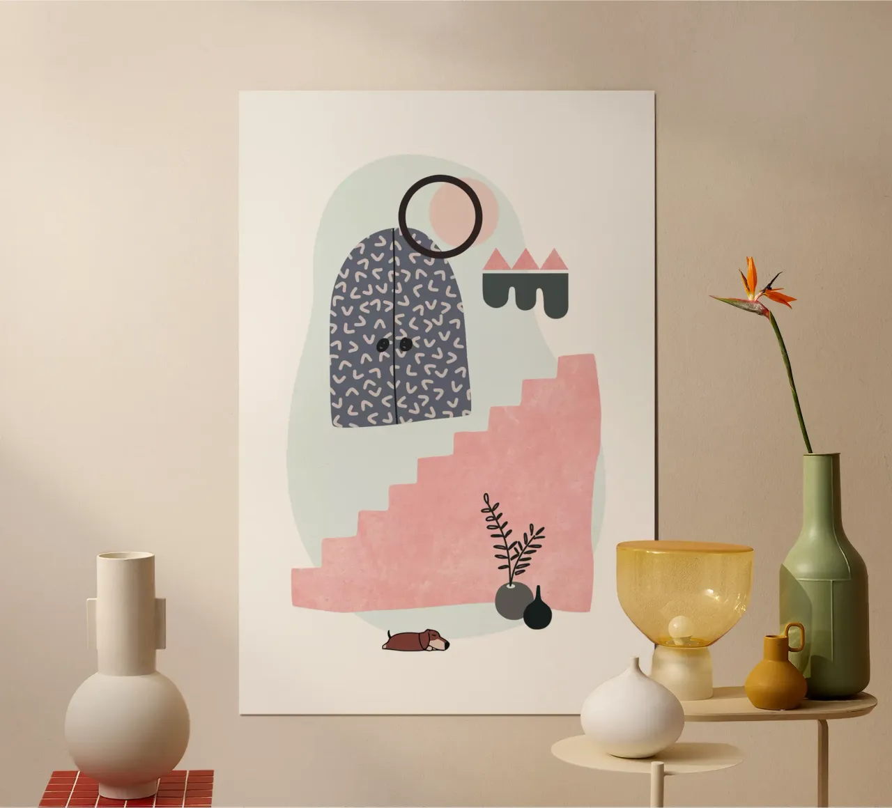 Tropical Villa 17 poster con telaio in legno da amini54