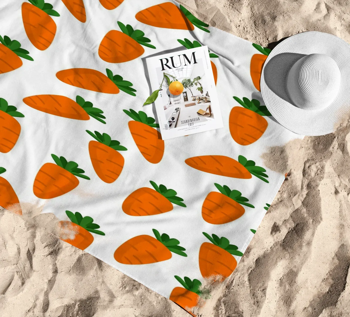 Carrots pattern telo mare da Happypatterns