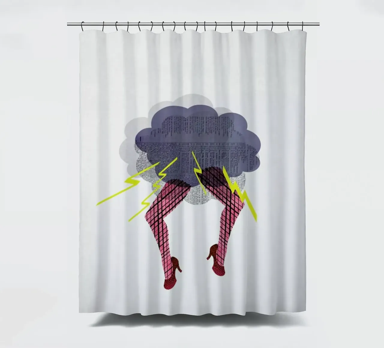 Hysterical shower curtain by Mie Frey Damgaard