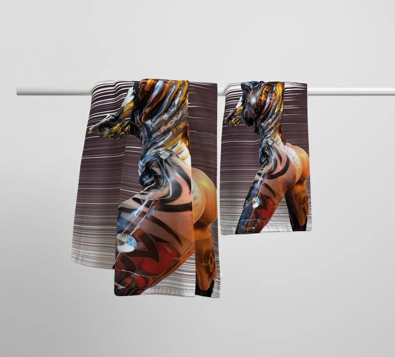 Halloween pin-ups-DessymBelle-Cyberheks Meta Howling badhanddoek van the-witcher