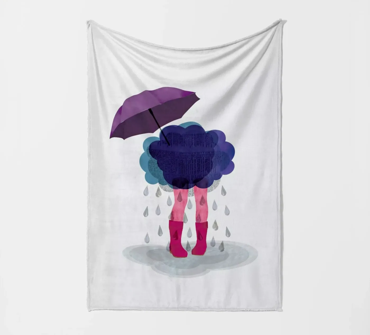 Miserable fleece blanket by Mie Frey Damgaard