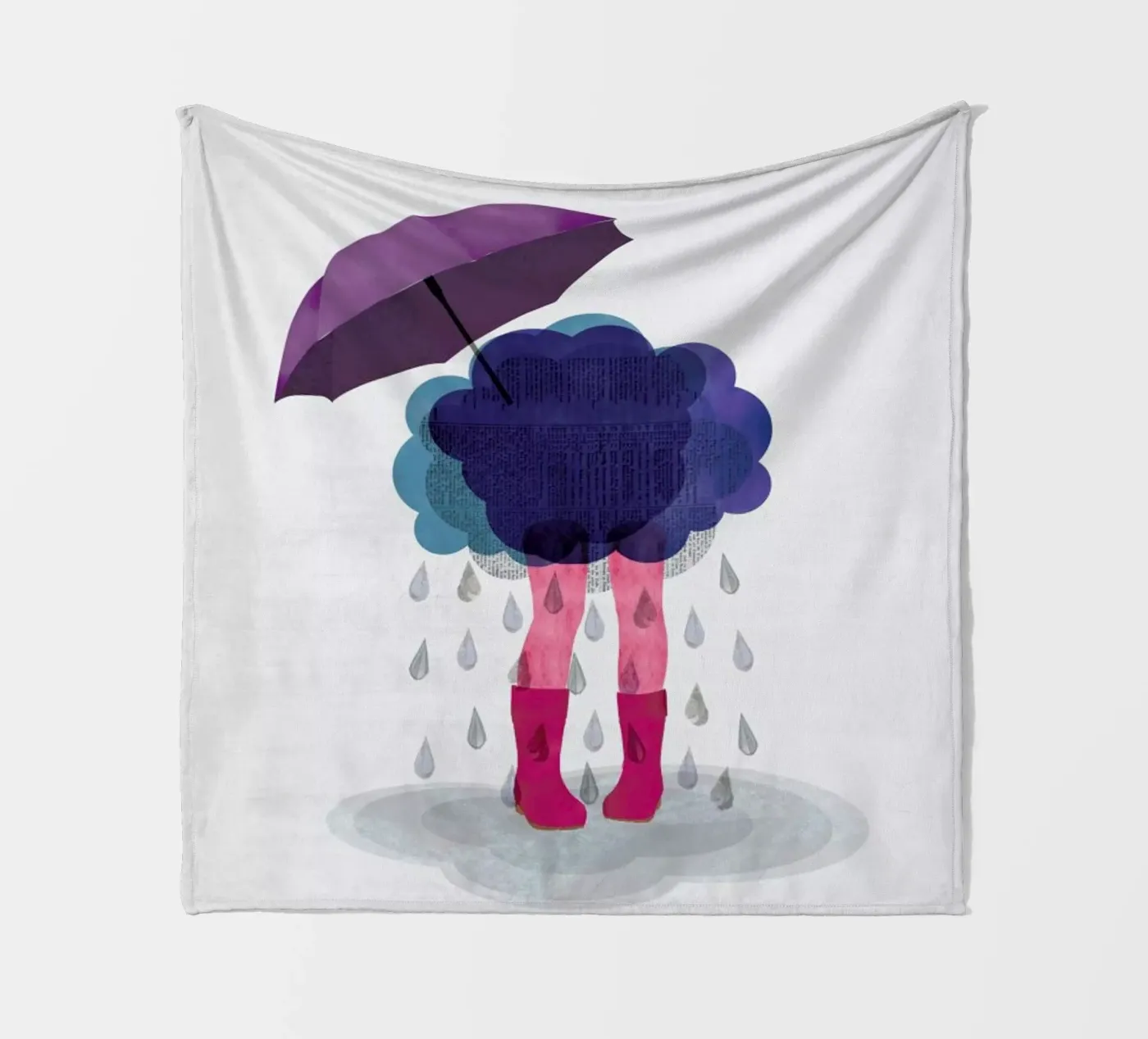 Miserable fleece blanket by Mie Frey Damgaard