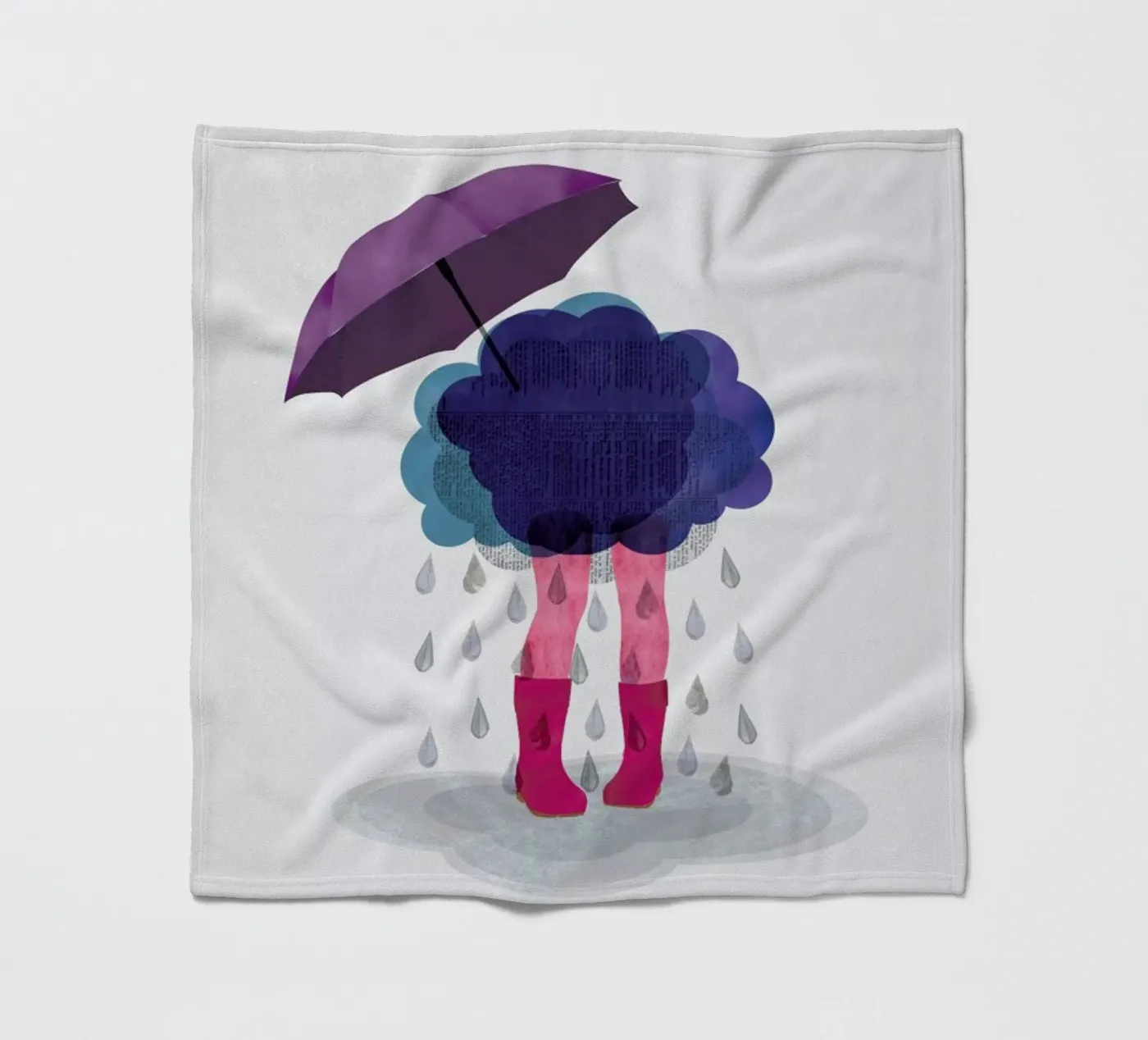 Miserable fleece blanket by Mie Frey Damgaard