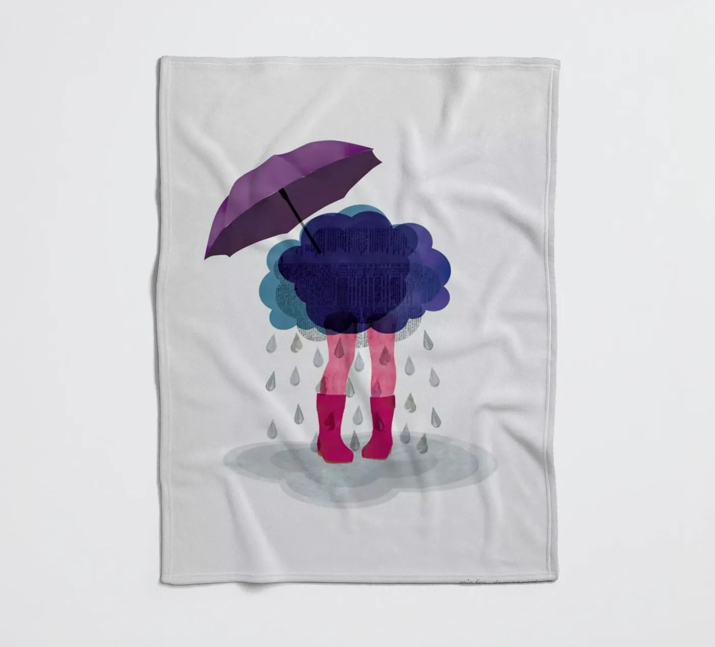 Miserable fleece blanket by Mie Frey Damgaard