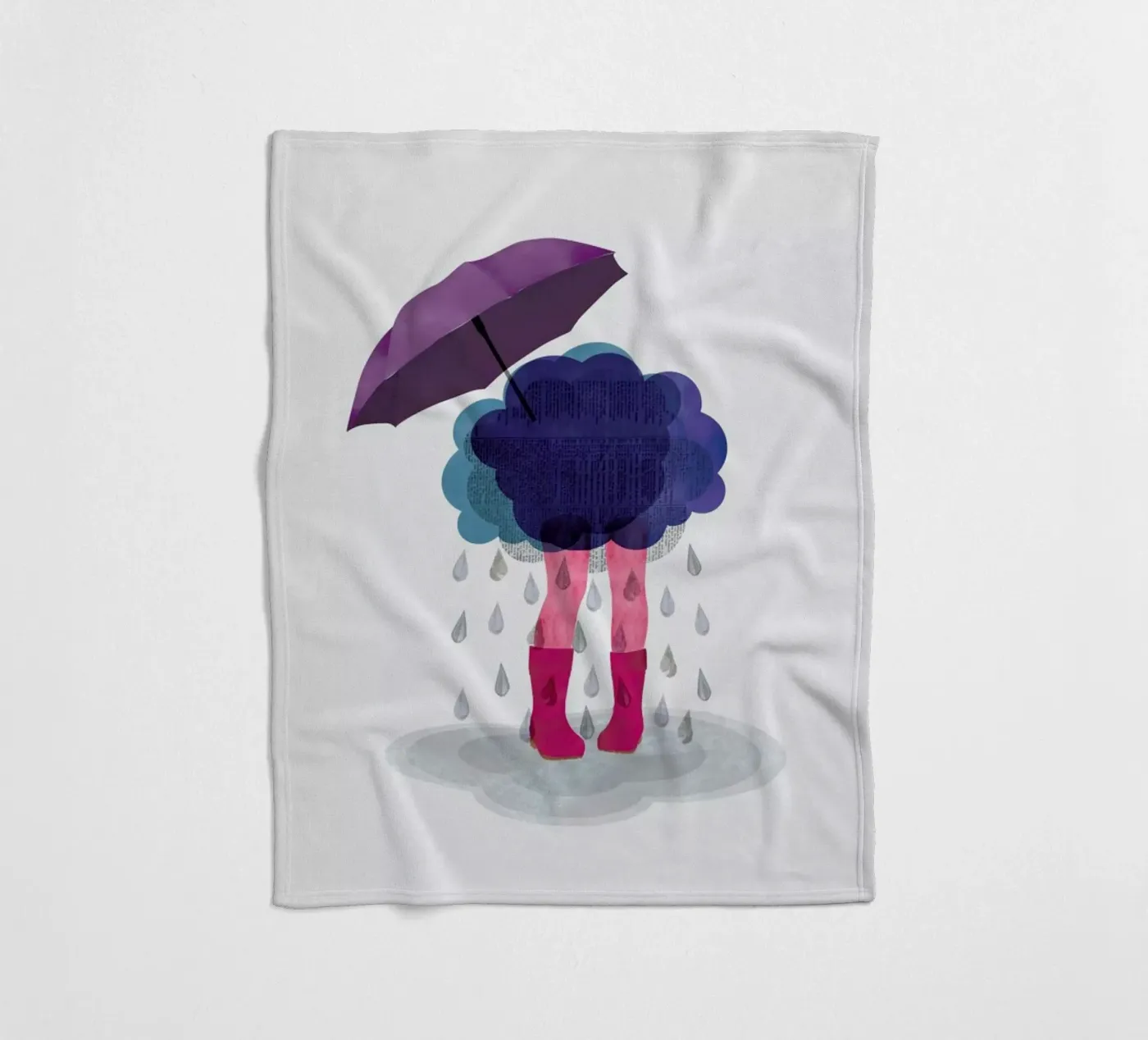 Miserable fleece blanket by Mie Frey Damgaard