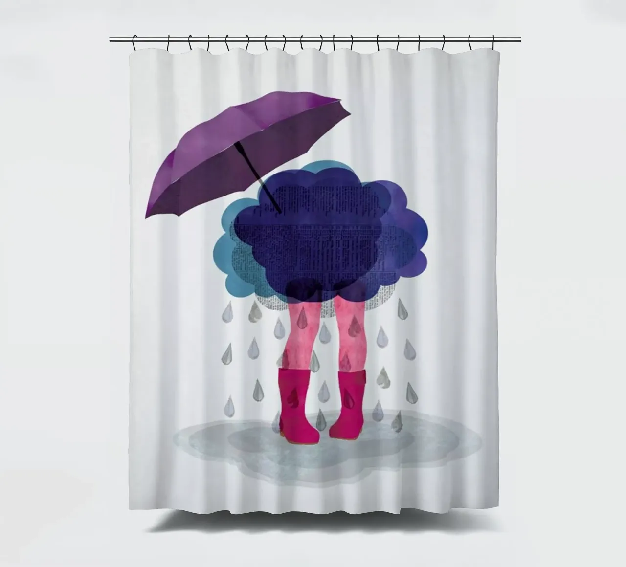 Miserable Duschvorhang von Mie Frey Damgaard