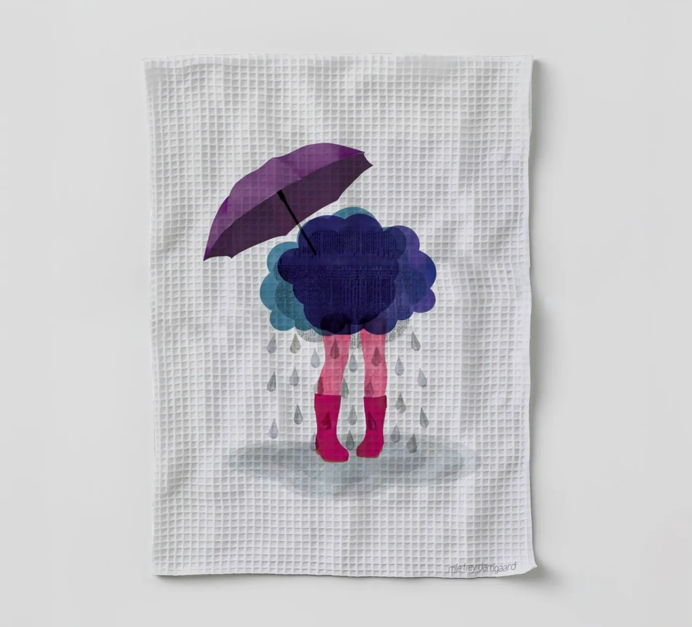 Miserable theedoek van Mie Frey Damgaard